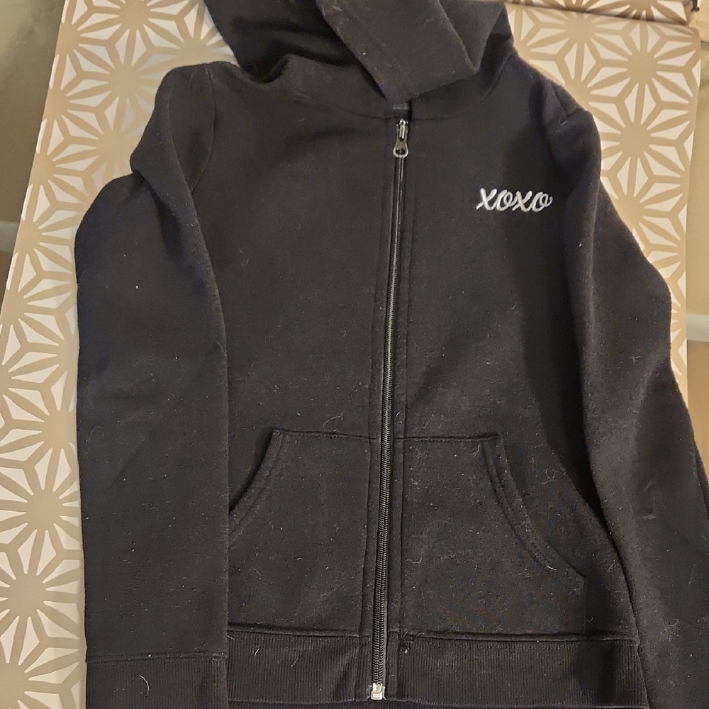 XOXO Black Zip-Up Hoodie Sweatshirt